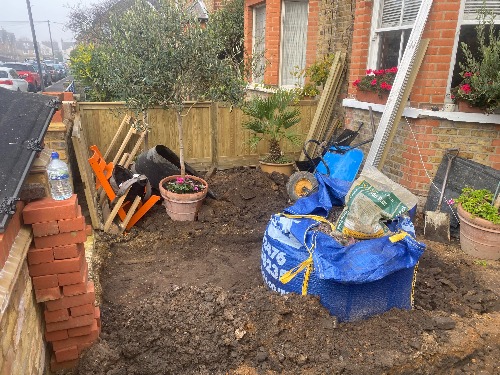 Surbiton Victorian terrace front garden redesign in progress