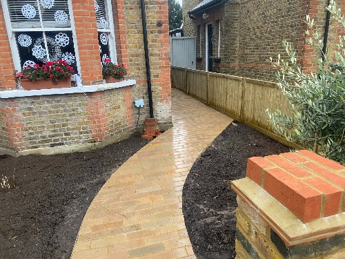 Surbiton Victorian front garden completed tiled pathway