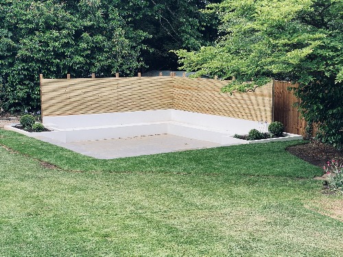 Drainage works in progress on an Esher garden project