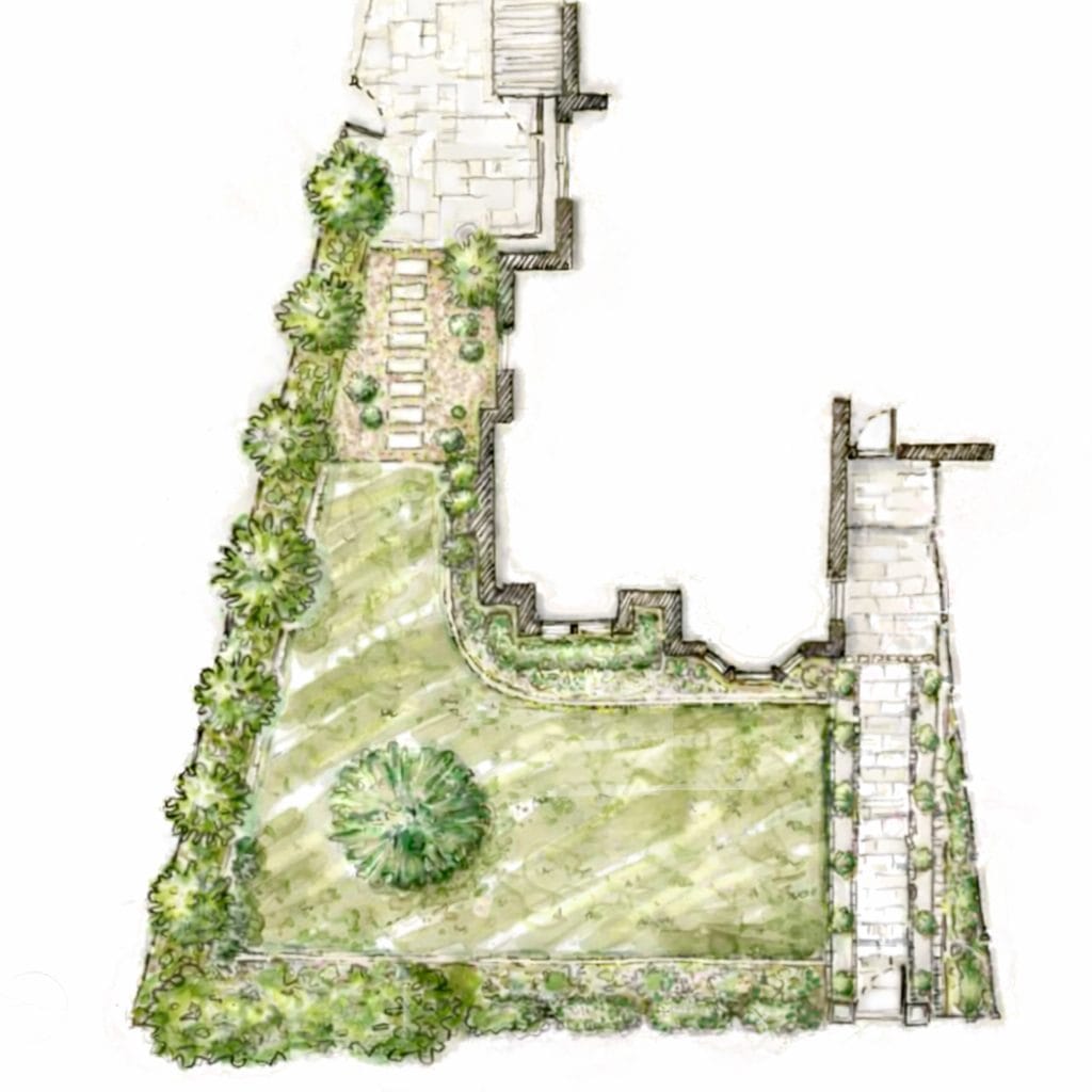 Scaled garden design plan